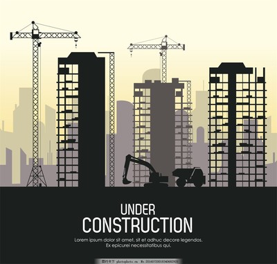 卡通建筑工地塔吊 童趣视角下的建筑工程缩影